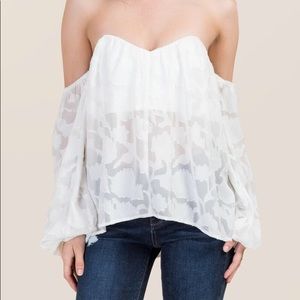 Francescas off the shoulder white top sweetheart